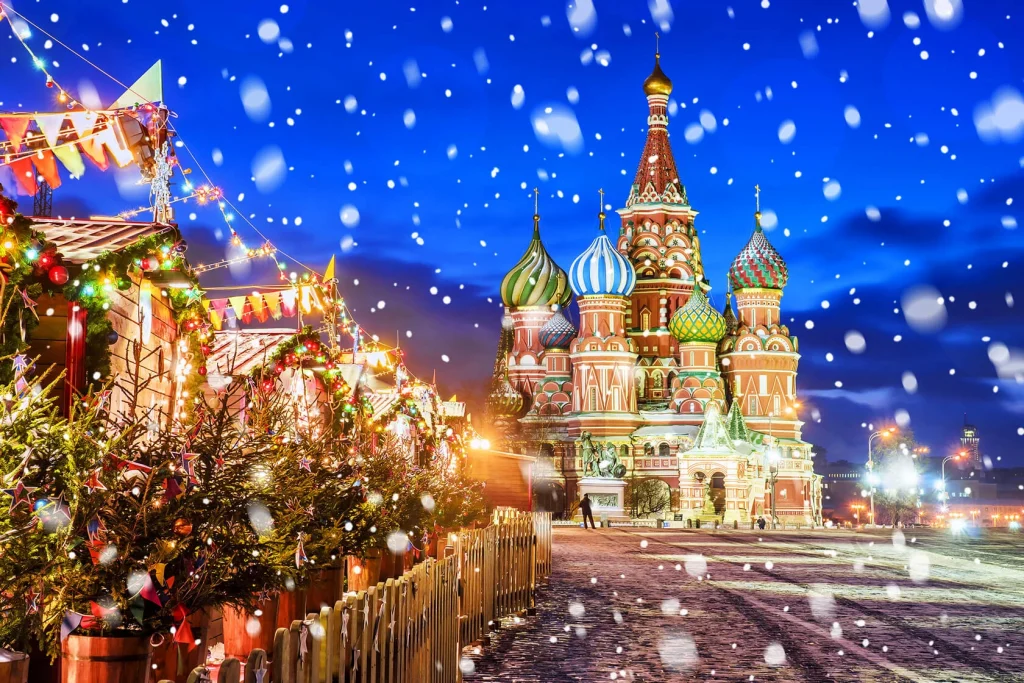 Новогодние мероприятия в крупных городах России